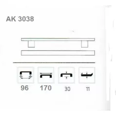 Bútorfogantyú 96mm Iveta Alu.Szat.-Nikk Ak3038