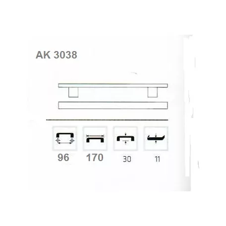 Bútorfogantyú 96mm Iveta Alu.Szat.-Nikk Ak3038