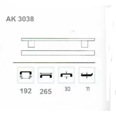 Bútorfogantyú 192mm Iveta Alu.Szat.-Nikk Ak3038