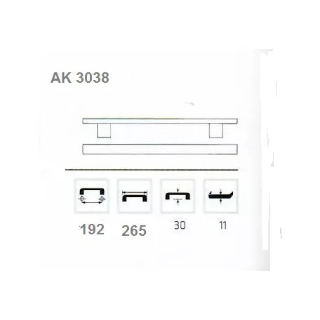 Bútorfogantyú 192mm Iveta Alu.Szat.-Nikk Ak3038