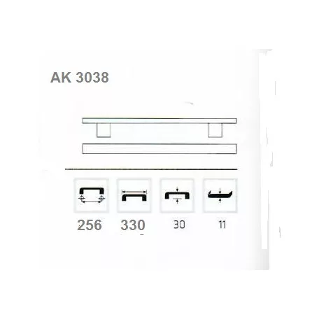Bútorfogantyú 256mm Iveta Alu.Szat.-Nikk Ak3038