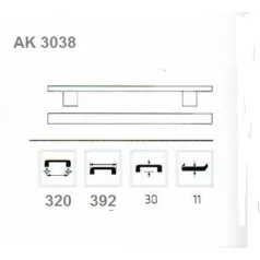Bútorfogantyú 320mm Iveta Alu.Szat.-Nikk Ak3038