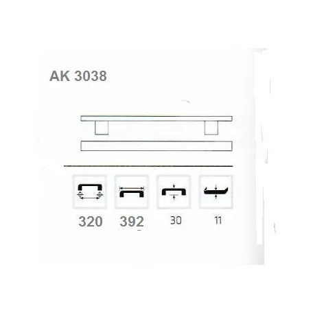 Bútorfogantyú 320mm Iveta Alu.Szat.-Nikk Ak3038