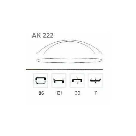 Bútorfogantyú 96mm Króm Ak 222 Cp