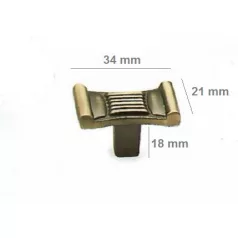 Bútorgomb Szögl.34*21mm Leóna Antik Réz Ak4046
