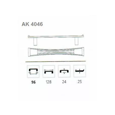 Bútorfogantyú 96mm Leóna Antik Réz Ak4046
