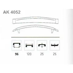 Bútorfogantyú 96mm Aida M.Szatén-Nikkel Ak4052