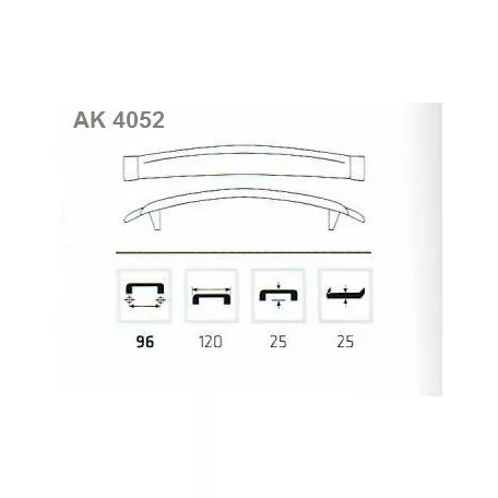 Bútorfogantyú 96mm Aida M.Szatén-Nikkel Ak4052