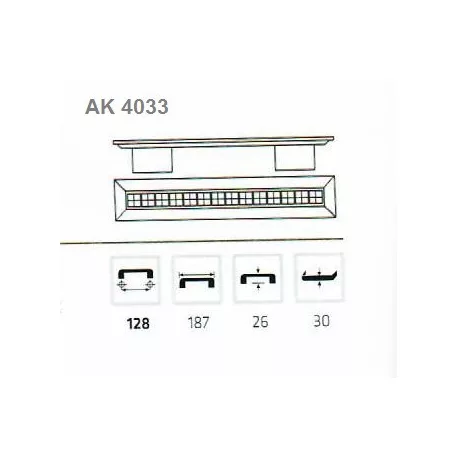 Bútorfogantyú 128mm Titusz Kávé Ak4033