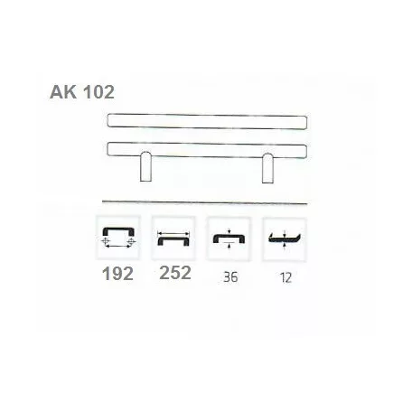 Bútorfogantyú 192mm Viera Rozsdamen10643 Ak102, 36731