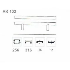 Bútorfogantyú 256mm Viera Rozsdamentes Ak102