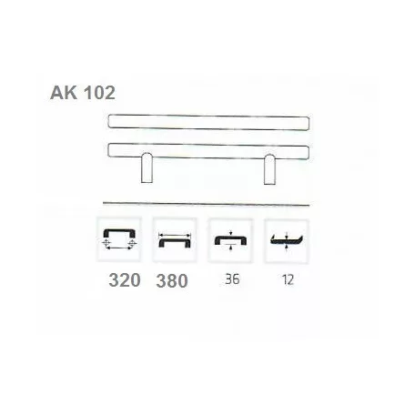 Bútorfogantyú 320mm Viera Rozsdamentes Ak102,35651