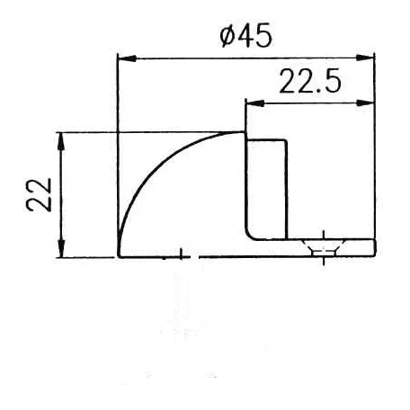 Ajtóütköző Félgömb Q45 Antik- Réz C-906