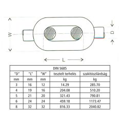 LÁNC HORGANYZOTT 4 MM/60 M DIN5685