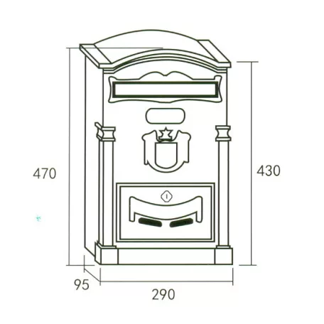 Postaláda Öntött.Xl Antik-Ezüst C.Arthur 29*47 Pb-301Al