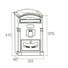 Postaláda Öntött Ezüst Címeres Arthur 26*8*40 cm