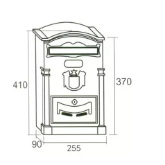 Postaláda Öntött Ezüst Címeres Arthur 26*8*40 cm