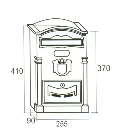 Postaláda Öntött Ezüst Címeres Arthur 26*8*40 cm