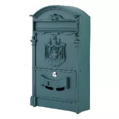 Postaláda Öntött Zöld Címeres Arthur 26*8*40 cm