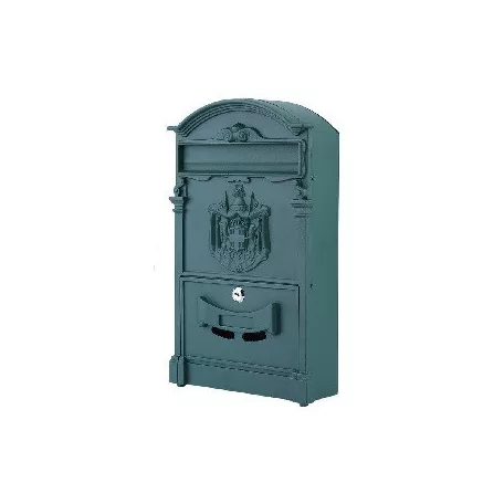 Postaláda Öntött Zöld Címeres Arthur 26*8*40 cm