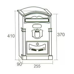 Postaláda Öntött Bronz Címeres Arthur 26*8*40 cm