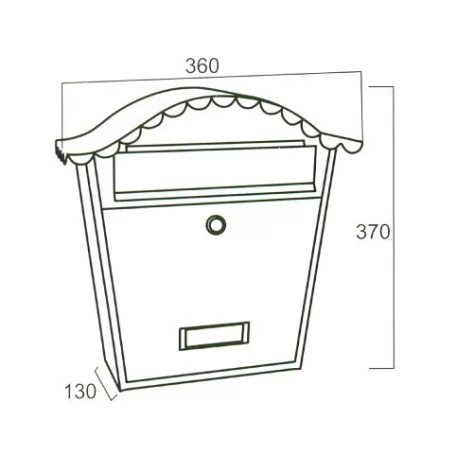 Postaláda Fehér Kerek Csipkés Sába 38*13,5*36 cm