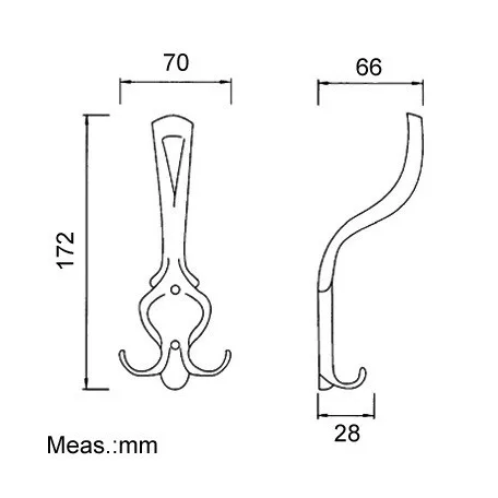 Fogas Díszes Kalaptartós Króm Ak7137 Cp 8281 Cp, 34-5