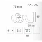 Fogas Formás Kicsi 2-Ágú Fekete 35595 Ak7062 Bl., 34-4