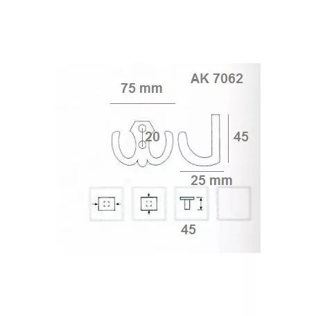 Fogas Formás Kicsi 2-Ágú Fekete 35595 Ak7062 Bl., 34-4