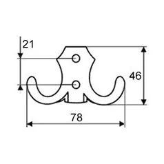 Fogas Formás Kicsi 2-Ágú Króm Ak7062 Cp, 34-4 K.