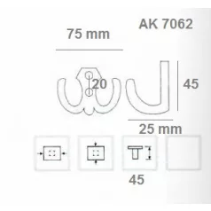 Fogas Formás Kicsi 2-Ágú Szat.Nikkel Ak7062 Sn, 34-4