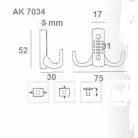 Fogas Kicsi 2Á.Modern Matt Króm 289680 Ak7034 Sn, 34-2
