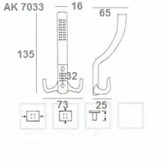 Fogas Kalaptartós Modern Sz-Nikk. 308967 Ak7033 Sn, 34-1