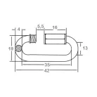 Karabiner Csavaros M4*40mm Lánctoldó L440 Horg.