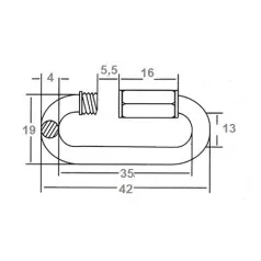 Karabiner Csavaros M4*40mm Lánctoldó L440 Horg.