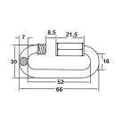 Karabiner Csavaros M7*70mm Lánctoldó L766 Horg.