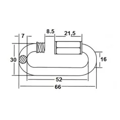 Karabiner Csavaros M7*70mm Lánctoldó L766 Horg.