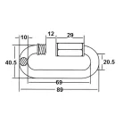 Karabiner Csavaros M10*90mm Lánctoldó L1089 Horg.