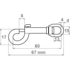 Karabiner Díszes Rugós 65 mm Acél East G.