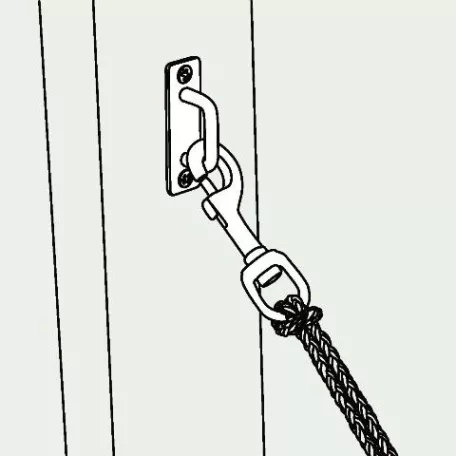 Karabiner Díszes Rugós 65 mm Acél East G.