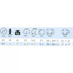 Fotelgörgő 40mm Talpas Twp40,36141 P551-20B40D