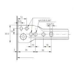 GTV FIÓKCSÚSZÓSÍN 350 MM FEHÉR DS 350 WPC, ANS002