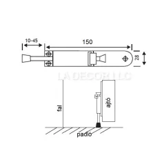 Ajtókitámasztó 160 mm Fehér Wl-152 Taposós