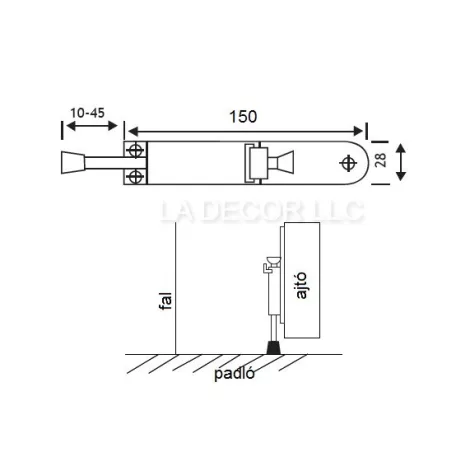 Ajtókitámasztó 160 mm Fehér Wl-152 Taposós