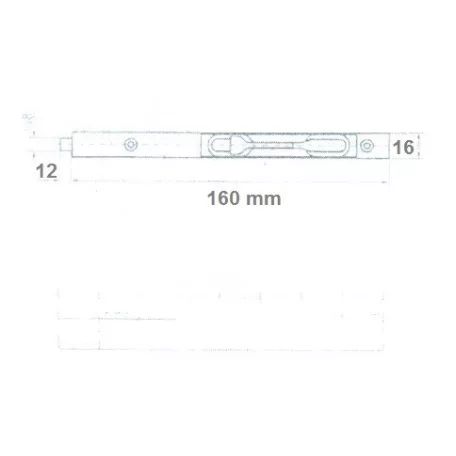 Ajtótolózár 160mm Rezezett. Lx Wy-025