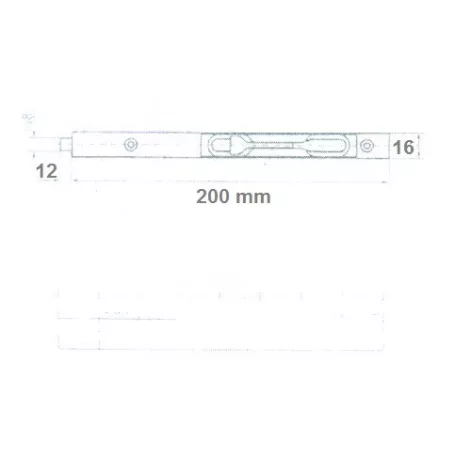 Ajtótolózár 200mm Rezezett Lx Wy-025