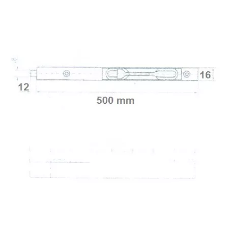 Ajtótolózár 500mm Rezezett Wy-025
