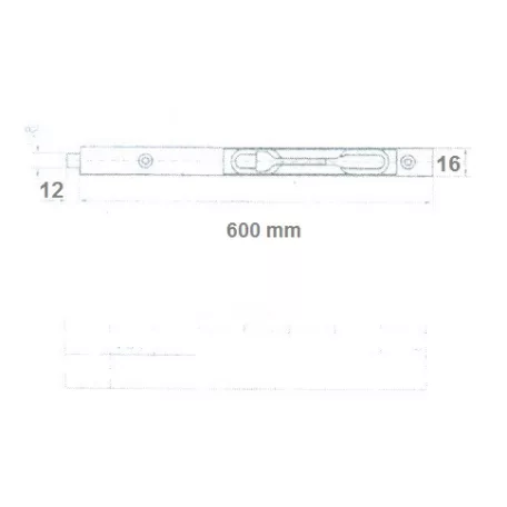 Ajtótolózár 600mm Rezezett Lx Wy-025