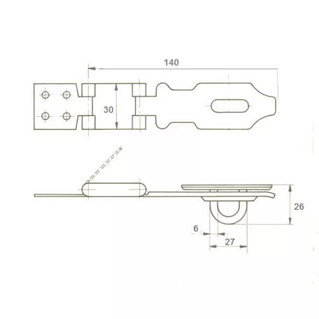 ELZETT Lakatpánt 140 mm Horg. Wl-057
