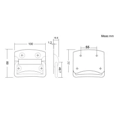 Ládafogantyú 100 mm Sárga Eloxált Wl-170 Yzp